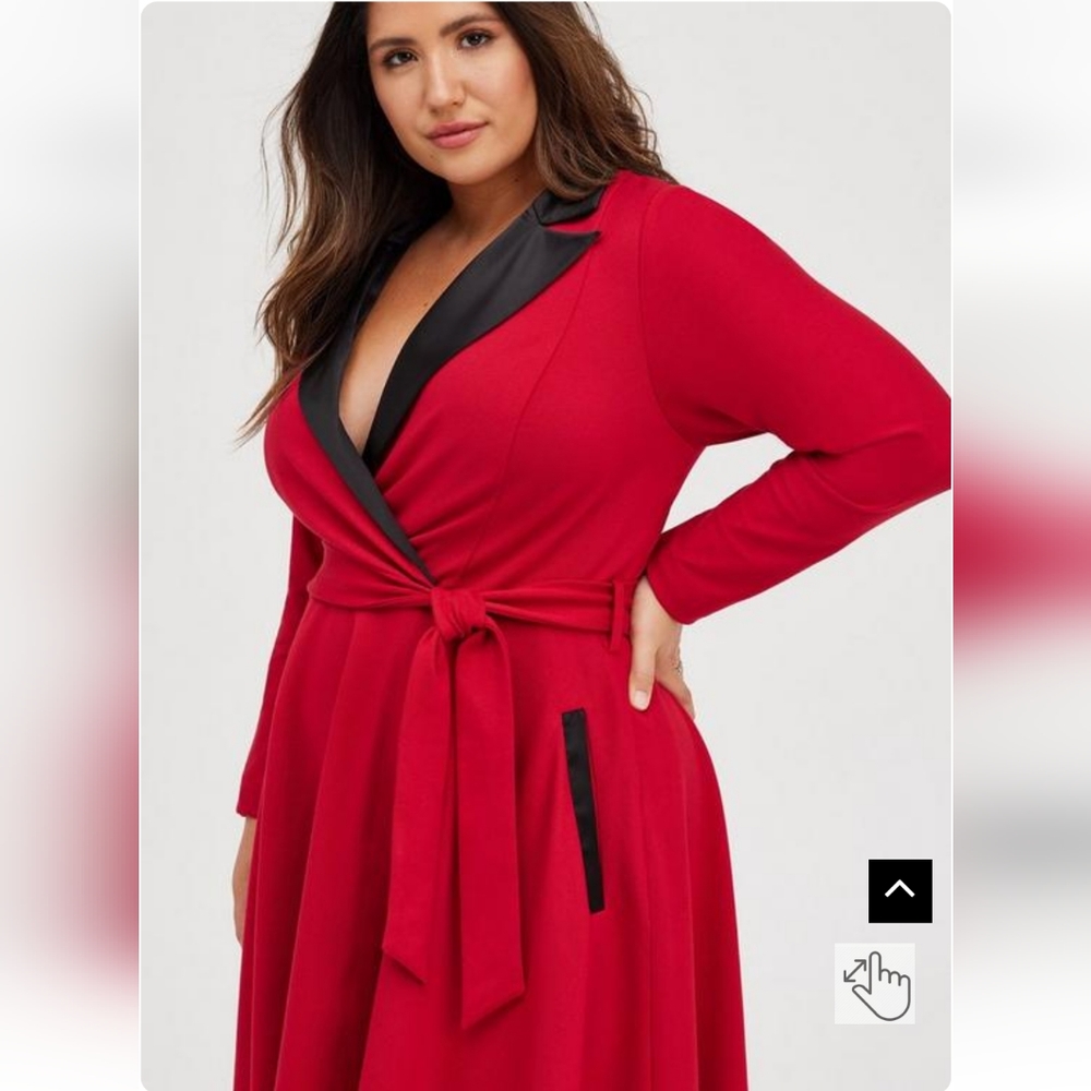 TORRID Red Mini Tuxedo Dress